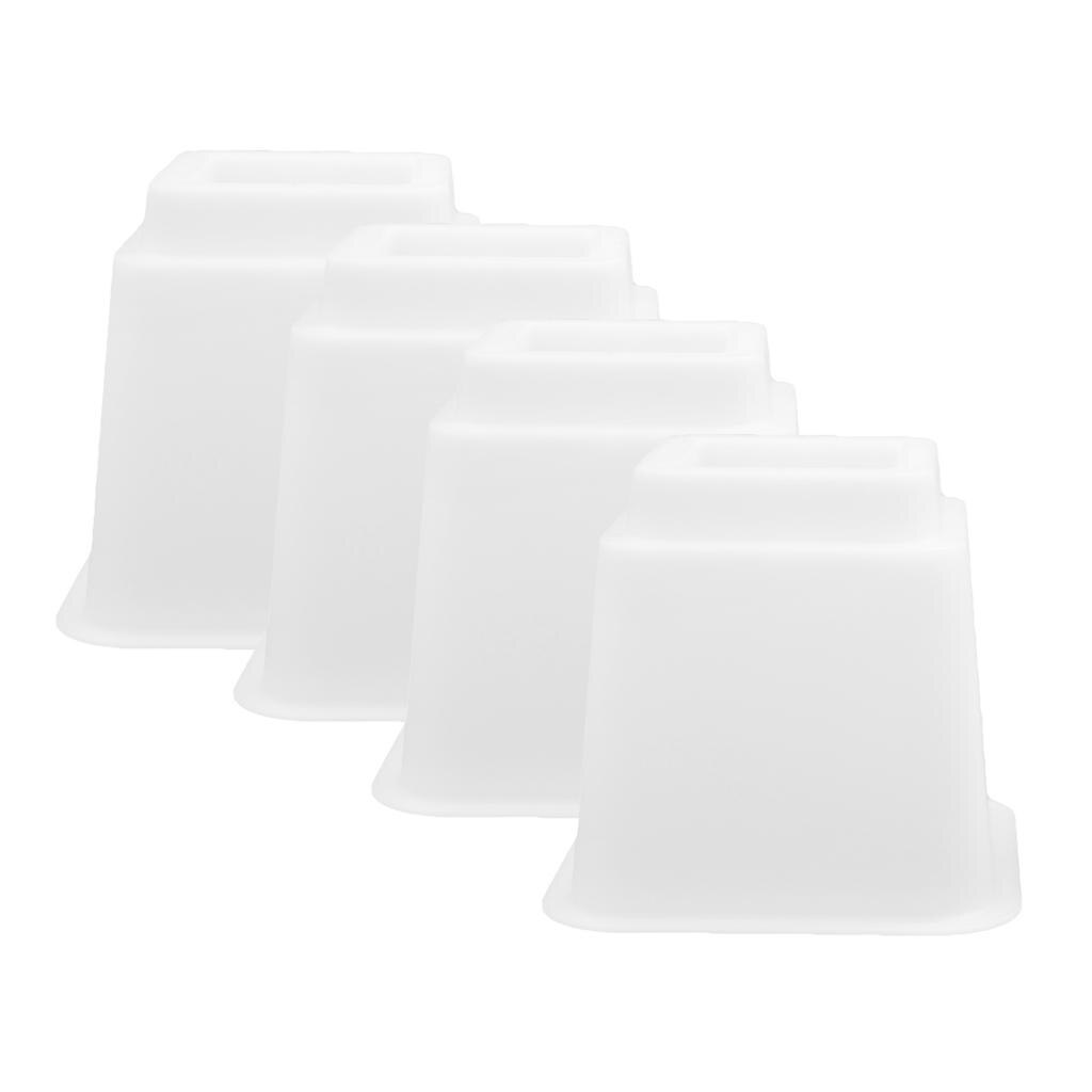 Elevadores de muebles resistentes ajustables de 4 piezas, elevador de patas para sofá/cama/mesa/silla: White 5inch 4pcs