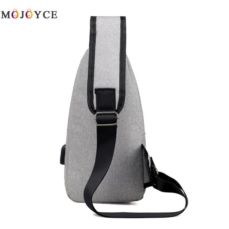 Sac de voyage en toile multifonction pour homme, sacoche de poitrine, chargeur USB, à bandoulière, sac à main pour téléphone