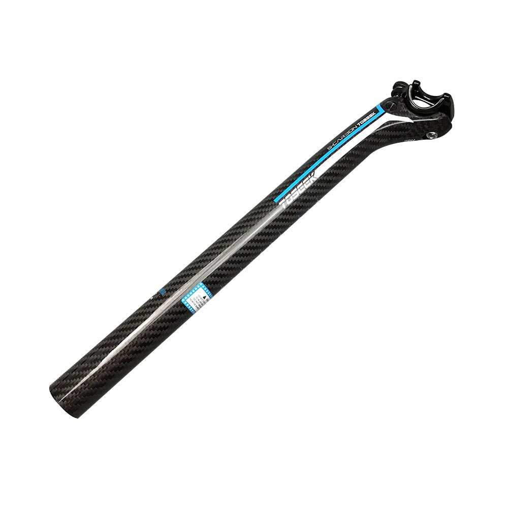 TOSEEK Full Carbon Fibre Bike Seatpost MTB Road Bicycle offset Seat Post Cycling Seat Tube 27.2/30.8/31.6 x 350/400mm Bike Parts: Blue Gloss 30.8x350