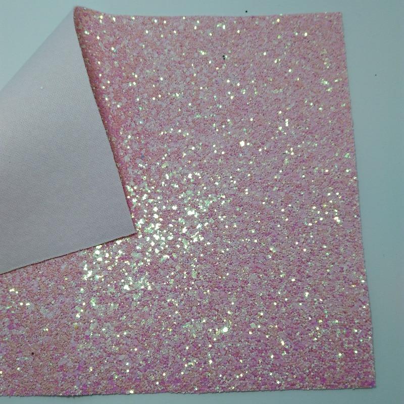 Paillettes roses et cuir rose épais pour accessoires de bricolage, 21x29CM, 1 pièce, S130B