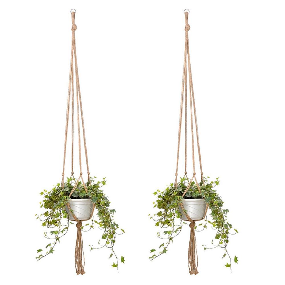 2PCS macrame Wall Plant Hanger Flower Pot macrame wall hanging Cotton Rope Holder With Hook Indoor plants hanging net pocket