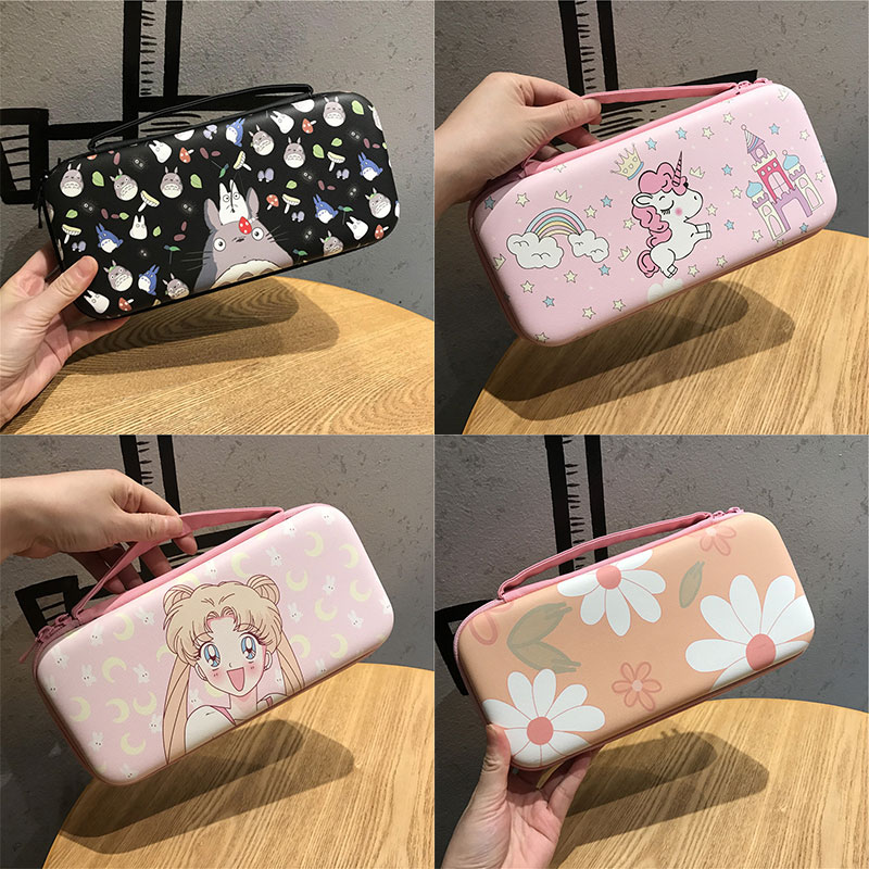 Bolsa de almacenaje de transporte Kawaii para Nintendo Switch, funda protectora con dibujos animados de Anime