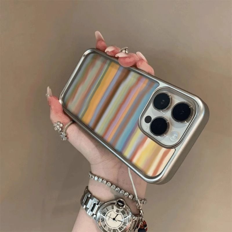Funda de teléfono Dream Rainbow de Color a la para iPhone 16 15 14 13 12 11 Pro Max X XR revestimiento mate cubierta protectora trasera a prueba de golpes