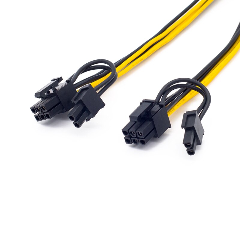 1-10 pcs RGEEK 12V EPS CPU 8 Pin to Dual 8(6 2) Pin PCIE Pci-e PCI Express Adapter Power Supply Splitter Cable 20cm for Mining