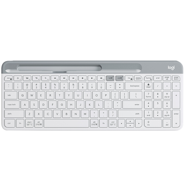 Logitech-teclado inalámbrico K580 Original, multidispositivo, 2,4G, Bluetooth, modo Dual unificador, portátil, para PC, tableta, teléfono: white - keyboard
