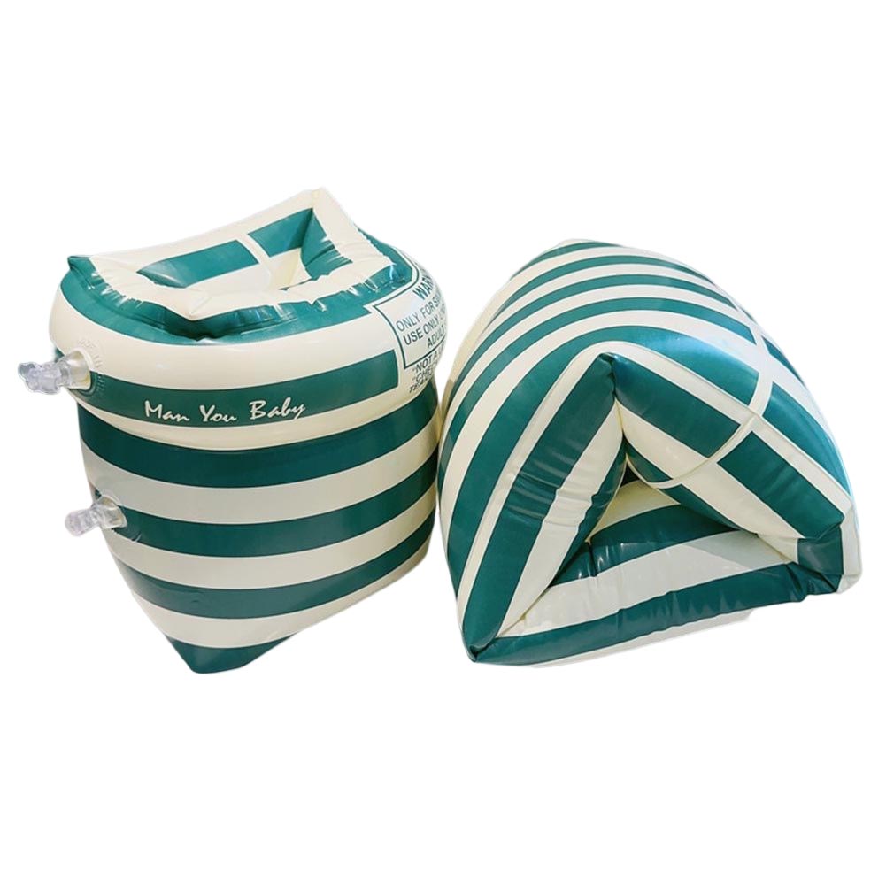 Manguitos circulares para brazo flotante, bolsa de aire doble, flotadores inflables para piscina, equipo de natación con estampado de PVC para adultos y niños, 1 par: Rojo