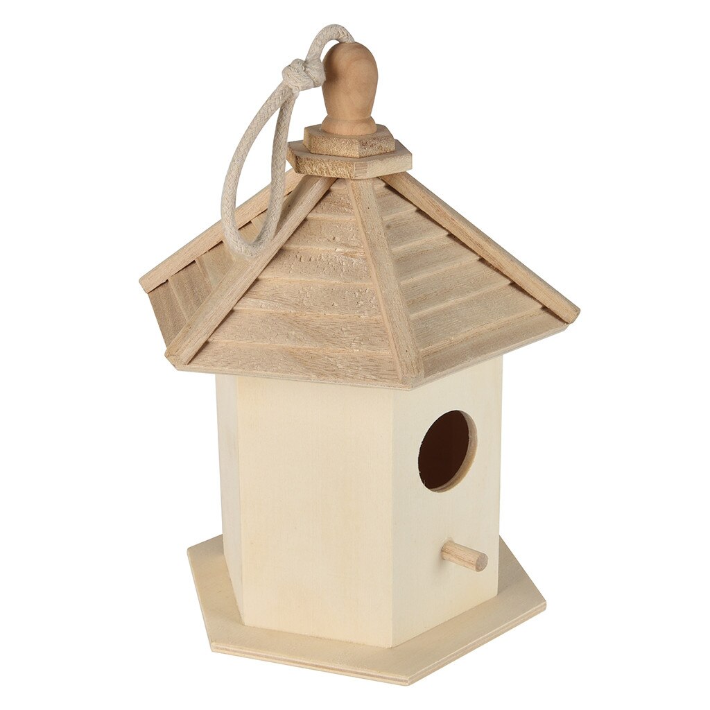 Wooden Nest House Bird Box Wall mounted Outdoor Birdhouse Wooden Box Birdhouse Round Door No graffiti Bird House Nest