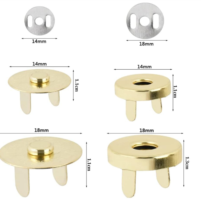 5/50set Magnetic Snap Button Invisible No-stitch Bag Fasteners Clasps Handbag Purse Crafts Parts Mini Wallet Adsorption Buckles