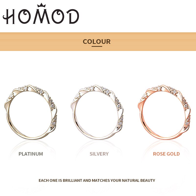 Homod Zilver Kleur Twist Klassieke Zirconia Bruiloft Engagement Ring Voor Vrouw Oostenrijkse Kristal Ringen Bague Femme