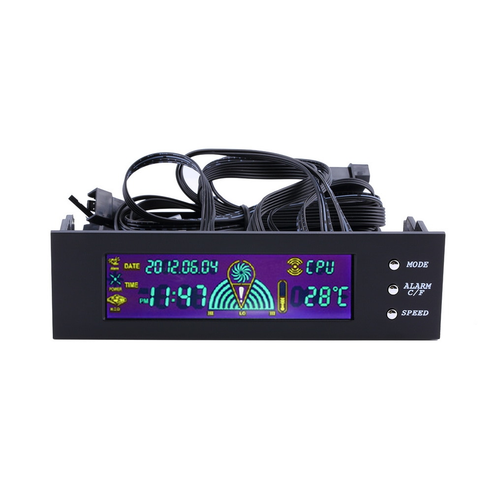 LCD Panel CPU Fan Speed Controller Temperatuur Display 5.25 inch PC Fan Speed Controller