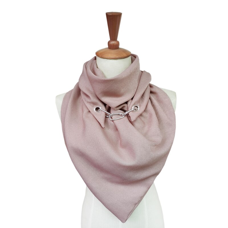 Echarpe kæde smykker halskæde massiv silke kvinder tørklæde kvindelige foulard vikler bløde poncho sjaler: Lyserød