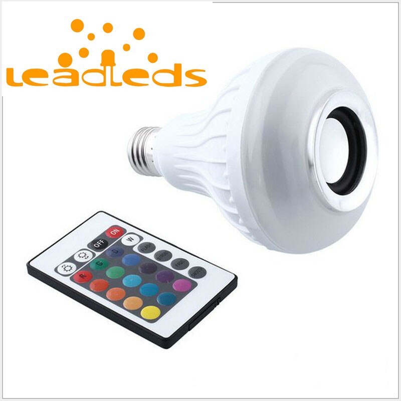 Smart Lamp Draadloze Bluetooth Speaker Lampen Muziek Dimbare 12 W E27 RGBW LED Licht Lamp Met 24 Keys Remote controle