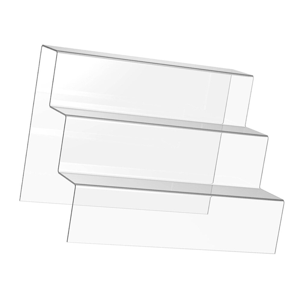 Acrylic Stepped Display Stand 2-Tier Storage Rack Desktop Organizer Holder for Ornaments Models (24cm)