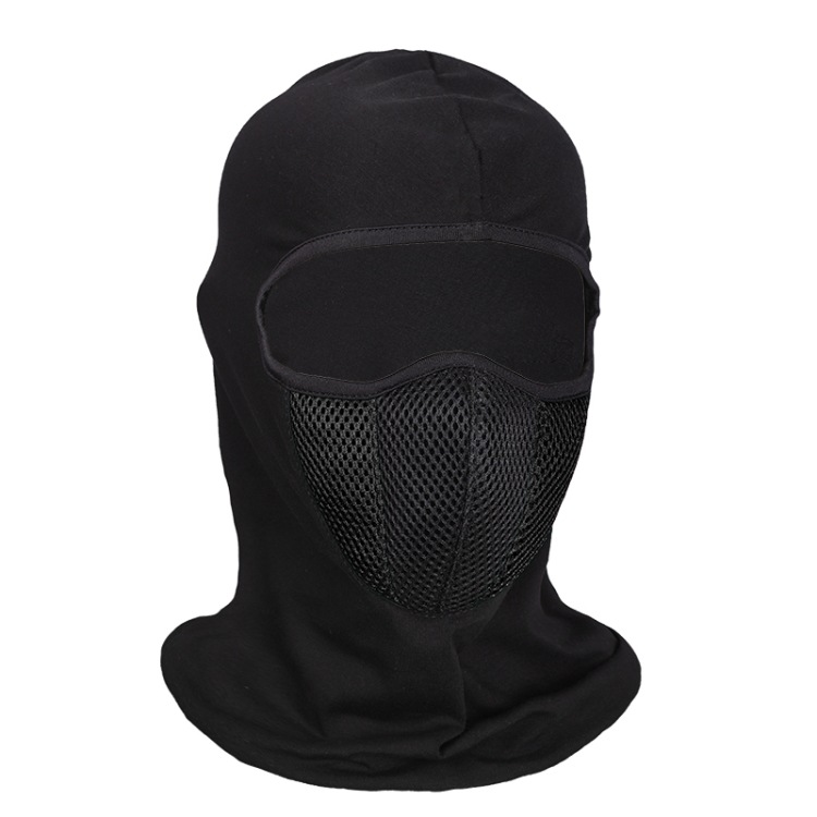 Cagoule respirante pour Moto, masque complet, capuche pour casque de cyclisme, cou d'équitation, accessoires de Moto: Black