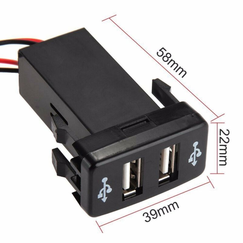 1pc Dual USB 2-Port Rapid Phone Charger Interior Modified Accessories For Toyota 4Runner/Prado 120 Series 2003