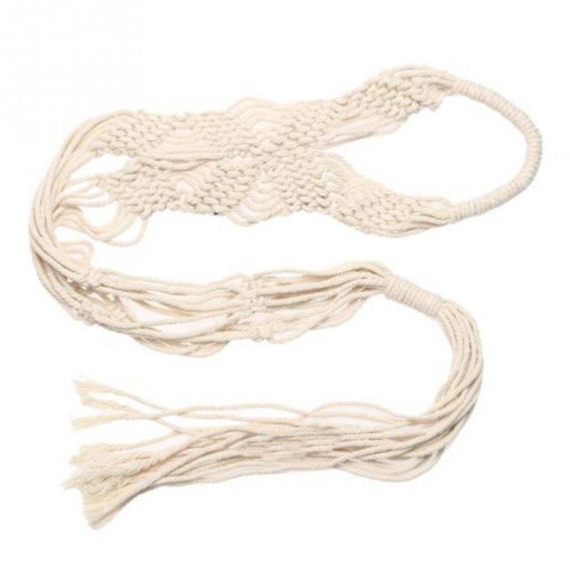 Maceta de macramé para planta colgante maceta tipo cesta colgante Natural fina cuerda de cáñamo trenzado artesanía #0611