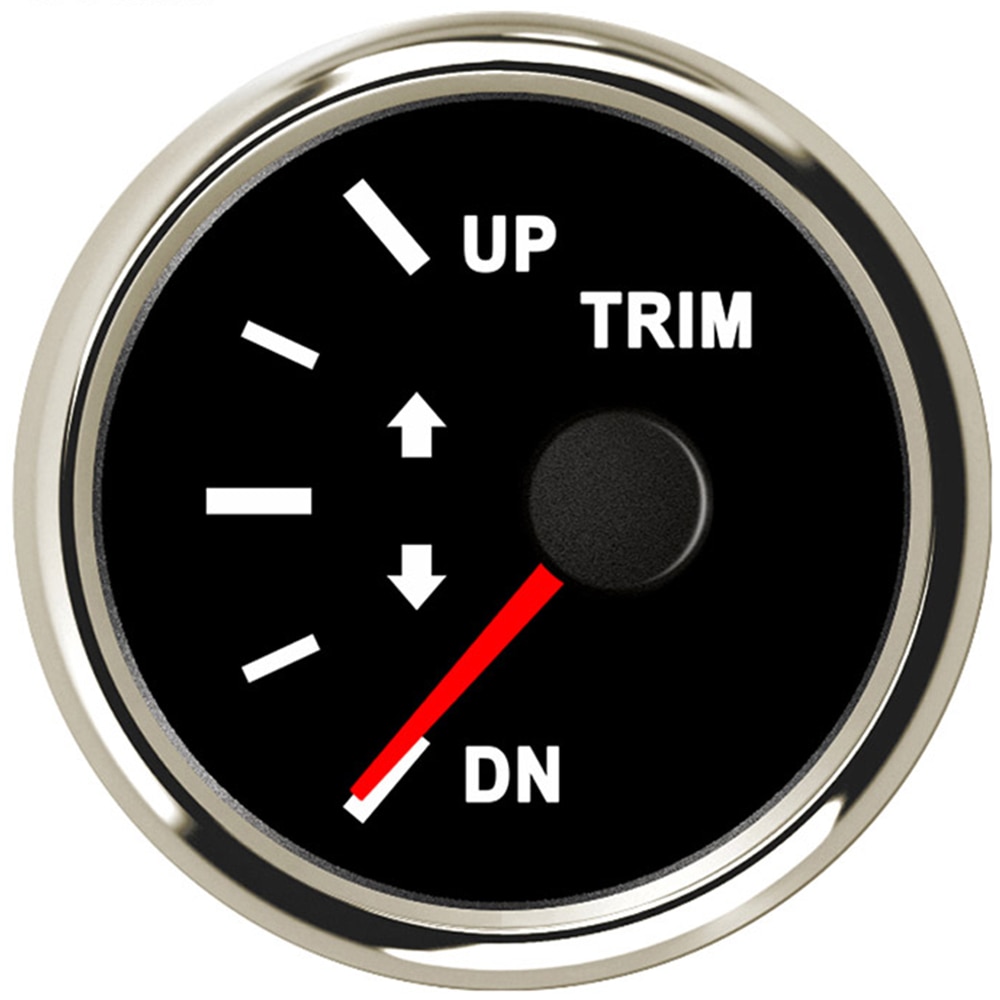 Mini Round Boat Trim Gauge Marine Trim Tilt Indicator for Inboard Outboard Engine Car Motorcycle 52mm LED