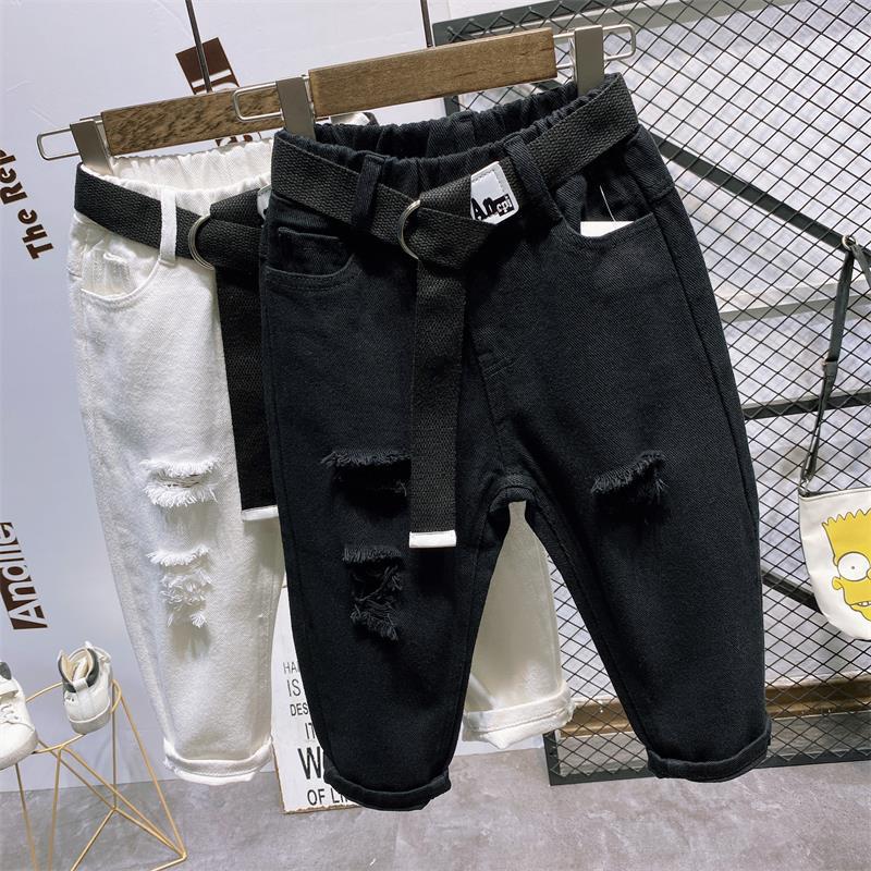 Jean blanc en Denim pour enfants de 2 à 7 ans, pantalon tendance pour garçons, collection 2022