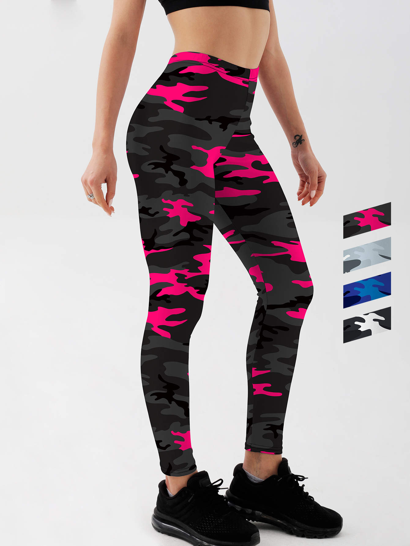 Women camouflage Leggings For Fitness High Waist Gym Legging Push Up Women navy Leggings