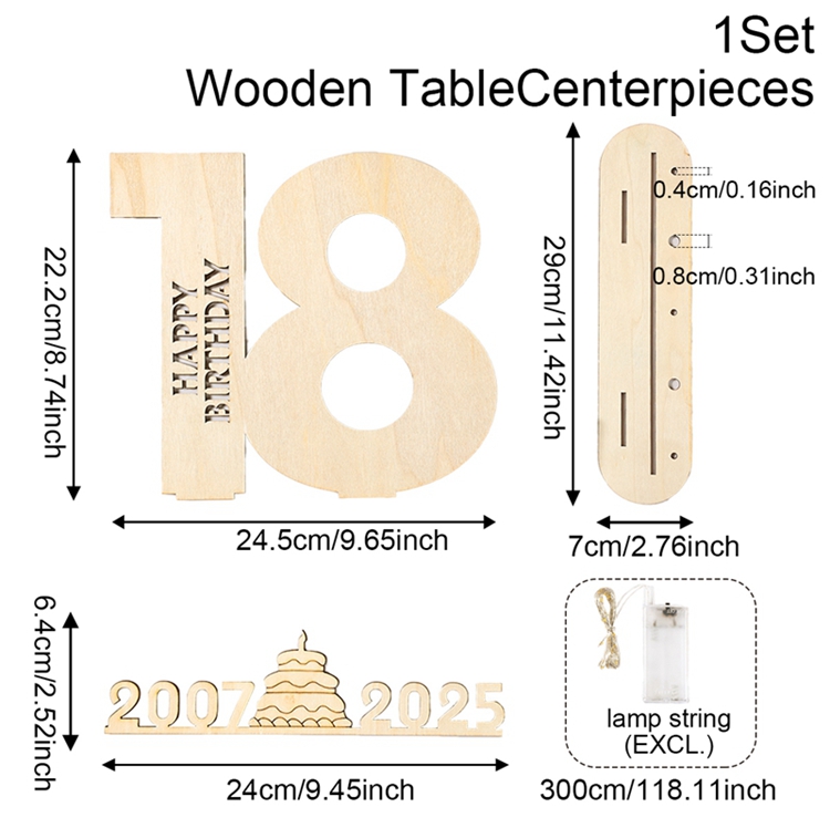 Numeri portato in legno con luci Insegna fai-da-te illuminata per artigianato artistico Decorazioni per feste di compleanno fai-da-te di età 18 30 40 50 60 Decorazioni in legno: Profondo Zaffiro