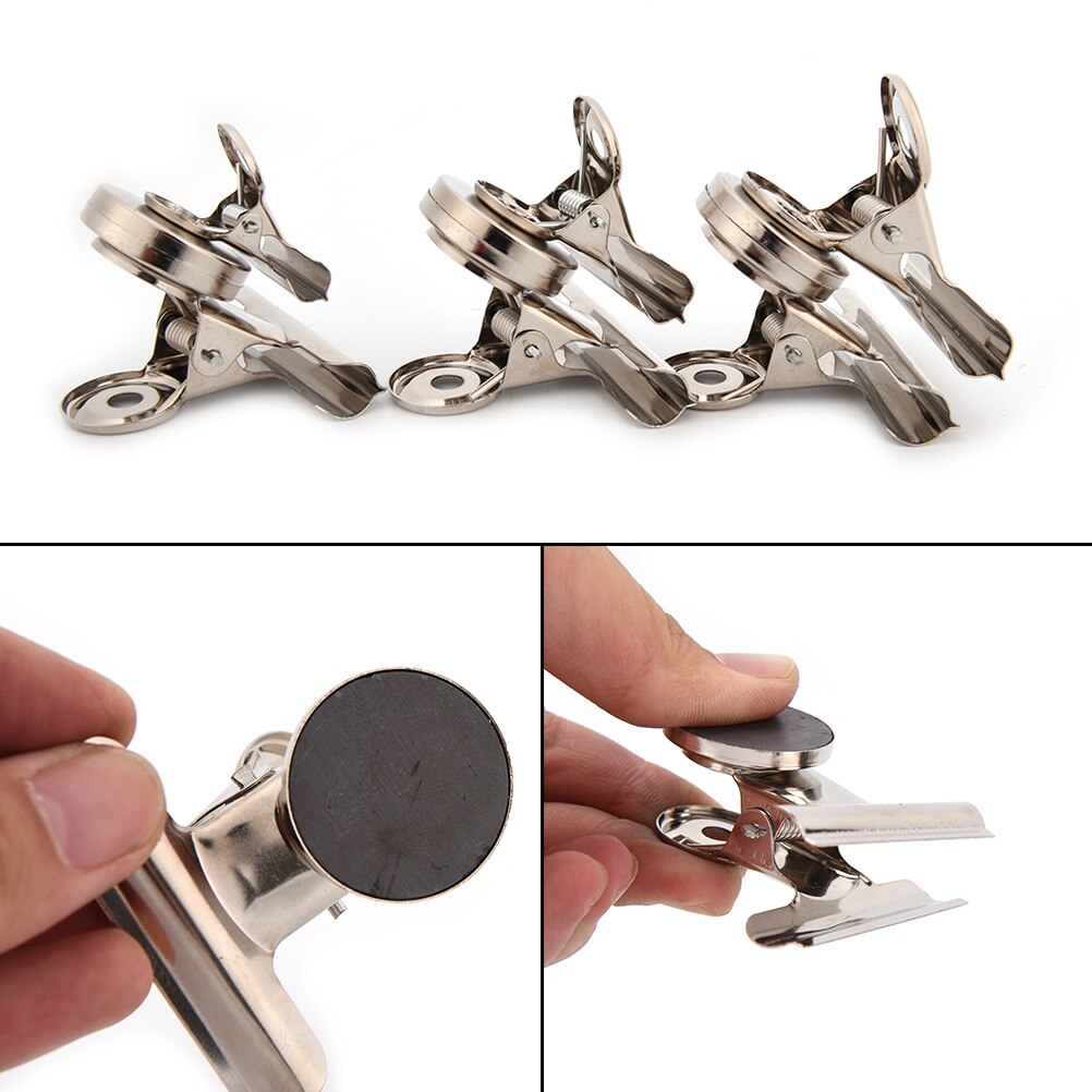 4pcs/lot Fridge Magnetic Clip For Home Refrigerator Magnets Wall Recipes Memo Note Message Holder Clamp S/M/L