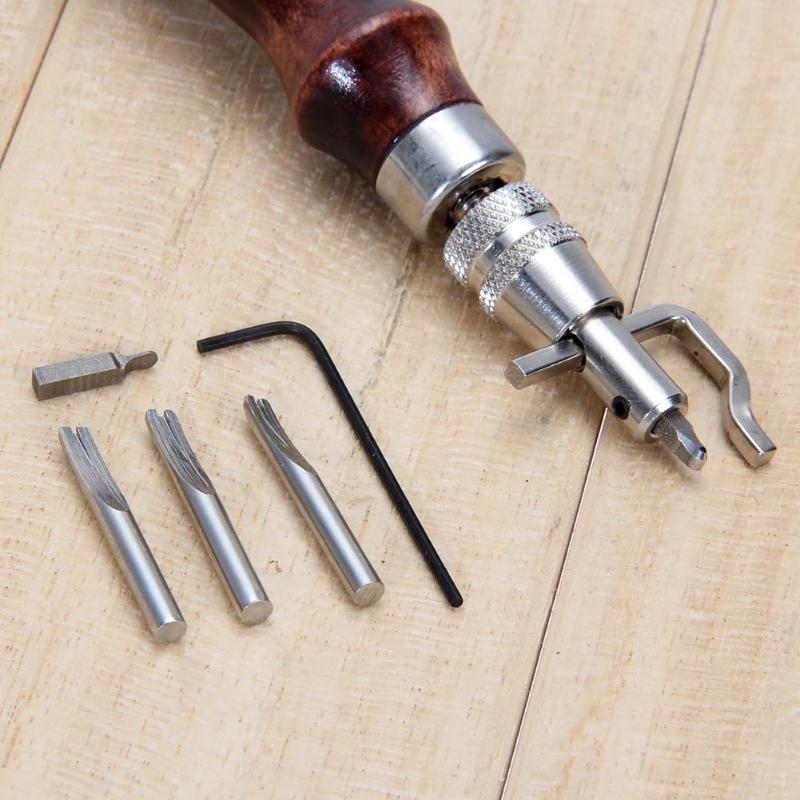 5 in 1 DIY leather Stitching Groover Crease working tools Sewing Stitching Punch Carving Work Saddle Leathercraft Accessori