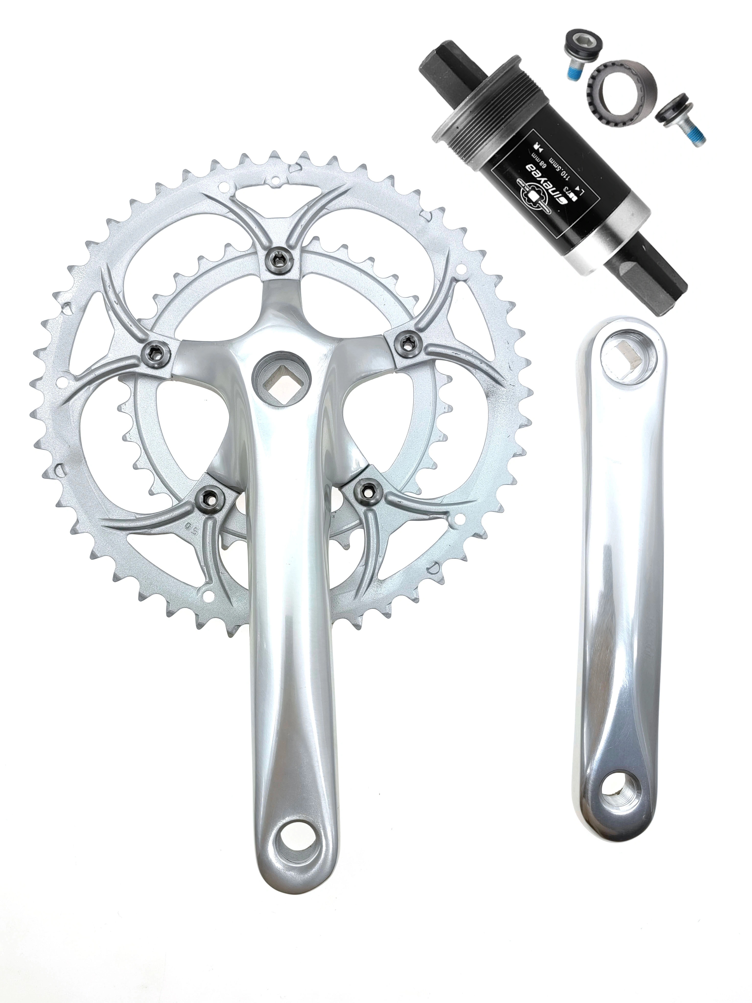 50/34T Rennrad Kurbelgarnitur BCD 110mm 8/9 Geschwindigkeit Diamant Loch Doppel Kettenräder Fahrrad Kurbeln Teile Kettenblatt Fahrrad Zubehör: Burgunderrot
