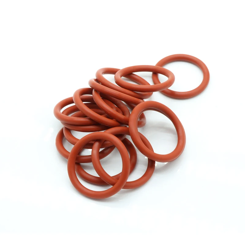 Joint torique en Silicone rouge, épaisseur CS 3.5mm OD 10 ~ 46mm, alimentaire, rondelle étanche, isolation en caoutchouc, joint rond en forme de O, 10 pièces