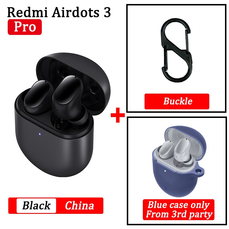 Xiaomi Redmi Buds 3 Pro TWS auricolare Bluetooth Redmi Airdots 3 Pro auricolare Wireless ANC IPX4 per K40 Note 10 Pro: black cn blue case