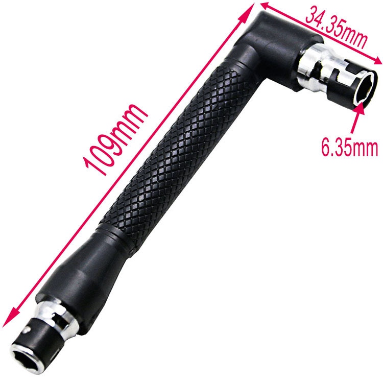 Dobbelt-l-formet mini-topnøgle 1/4 " 6.35mm skruetrækker boreværktøj