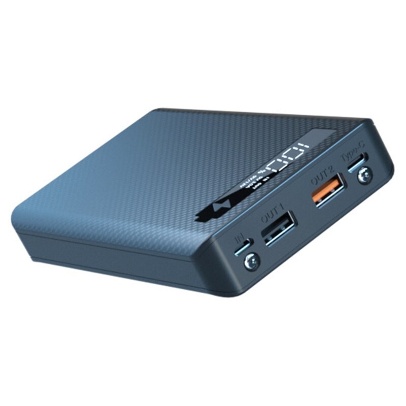 Multifunctional Power Bank Shell Charger Box with 2 USB Output Ports 6 Slot Batteries Container DIY Case