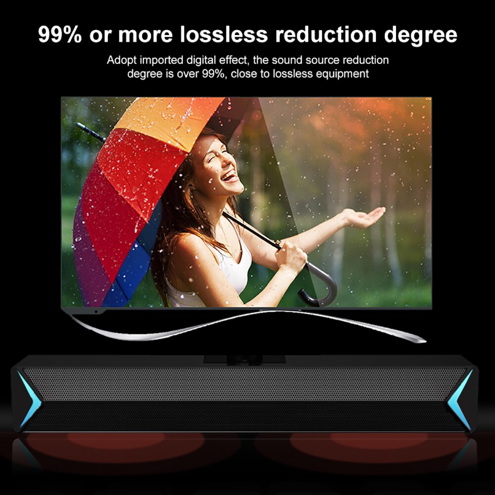 USB Bar Speaker Portable Durable Desktop Subwoofer Computer Audio Sound Bar Universal for Computer Smart Phone