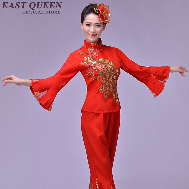 Folklórico de China ropa de Danza antigua traje de escenario espectáculo de danza ropa de fotografía trajes chinos de baile de tambor Yangko NN0908 C