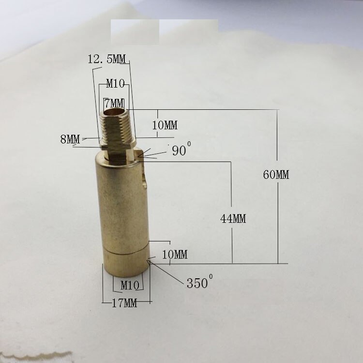 Junta Universal de Material de cobre de 90 grados, tubo de cuello de cisne M10, accesorio ligero DIY, 1 unidad, 10 Uds.