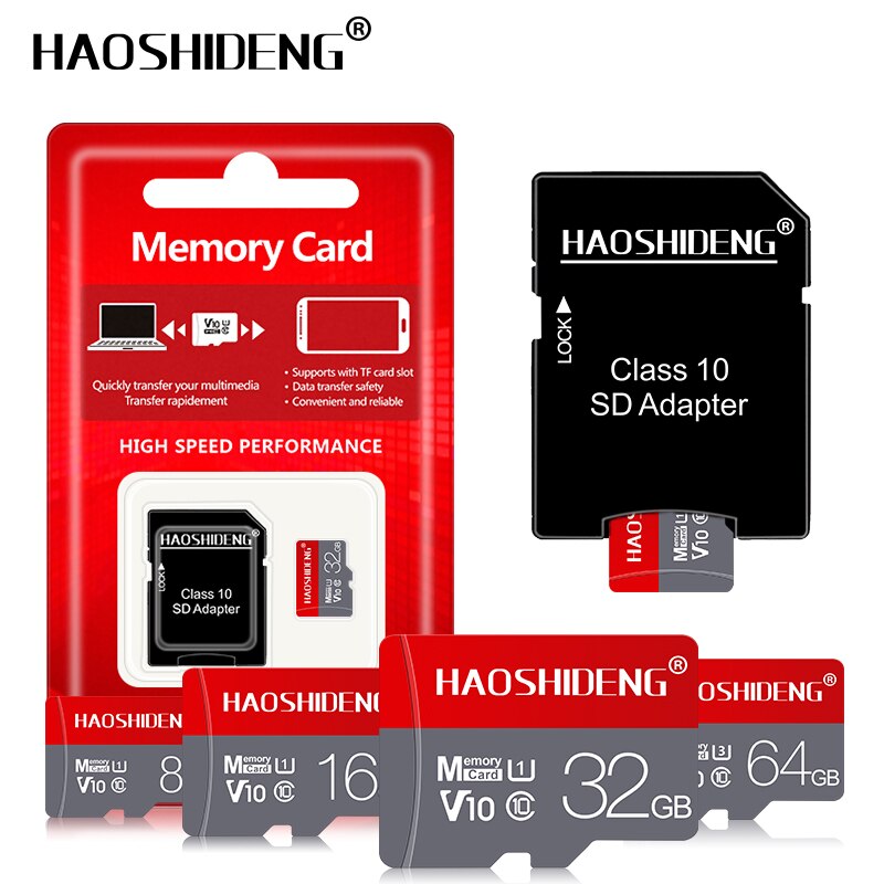 Carte mémoire classe 10 8GB 16GB 32GB carte micro sd 64GB 128GB tarjeta microsd 32gb mini carte TF lecteur flash 4GB avec adaptateur SD