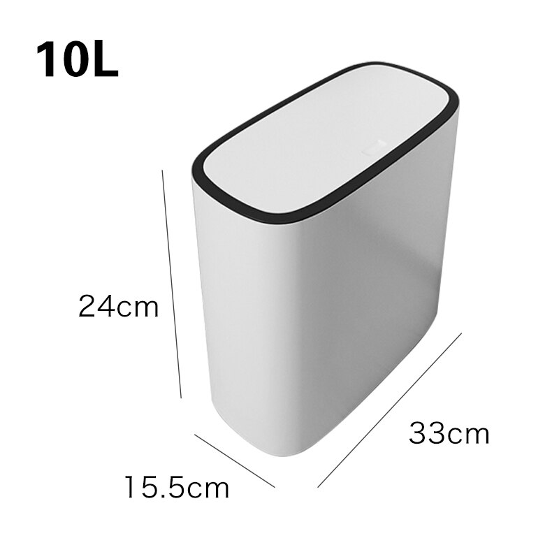 Trash Can Rectangle Plastic Push Trash Cans 12L Large-size Garbage Can Household Waste Storage Bins For Kitchen Bathroom Bustbin