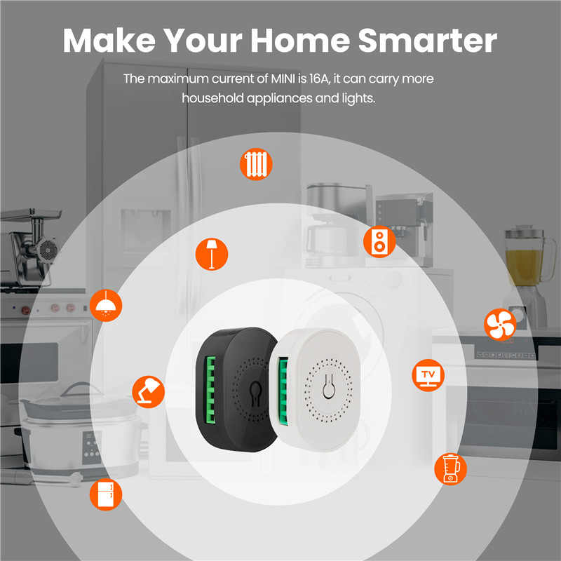 Tuya Smart ZigBee 3.0 16A Mini DIY Switch Relay Breaker Module With/Without Neutral 2-way Control Smart Life Alexa Google Home