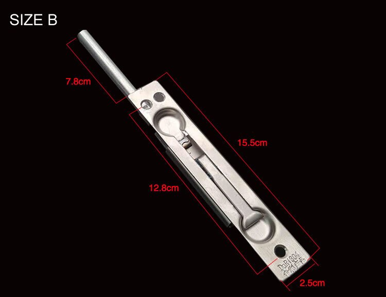 Cerrojo oculto para puerta de seguridad, cerrojo de acero inoxidable para puerta doble, no se oxida, más seguro y fuerte, cerraduras de Hardware: size B