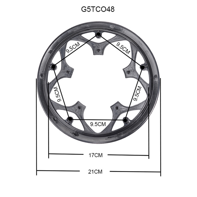 MTB Road Fiets Tandwiel Bescherming 40 42 44 46 48 50 52 T Crankstel Crank Guard Protector Fietsketting Wiel ring Plastic Cover: Oranje