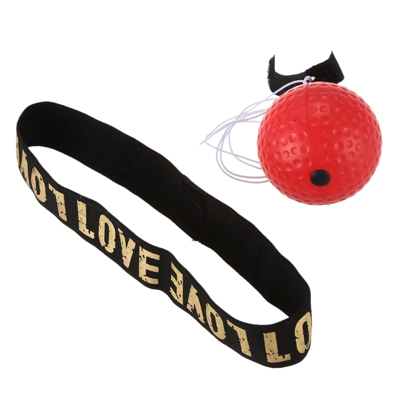 Boxing Reflex Speed Punch Ball Sanda Boxer Raising Reaction Force Hand Eye Training Set Stress Reaction ball red