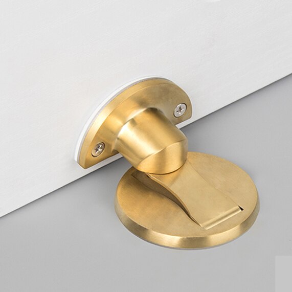 Kak 304 rustfrit stål magnet dør stopper magnetisk dør prop ikke-punch dørholder skjult dørstop møbler dør hardware: Guld