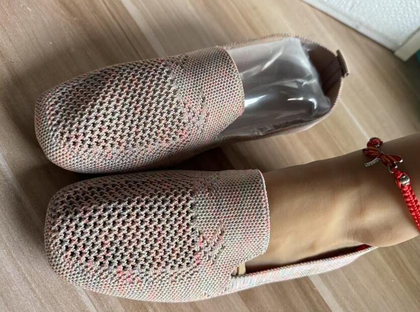 Einfarbig Karree Gittergewebe Halbschuhe Flache Frauen Flache Schuhe Weichen Boden betroffen Ballerinas Schuhe lässig Unterhose auf Stiefel Schuhe: Beige / 36