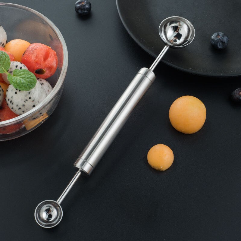 Home Kitchen Ball Digger Fruit Ball Spoon Set Stainless Steel Double-headed Caterpillar Flower Style Baking Tool: 4