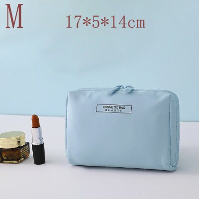 Travel Cosmetic Bag Beautician Make up Bag Quick Makeup Bag Purse Toiletry Bag Organizer Pink Makeup Pouch Waterproof Handbag: blue