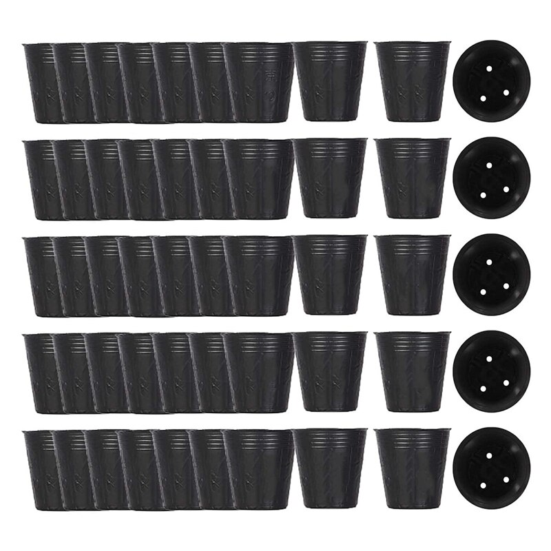 500Pcs Kwekerij Pot Plastic Plant Propagatie Container Grow Bag Tuin 8cmX8cm: Default Title