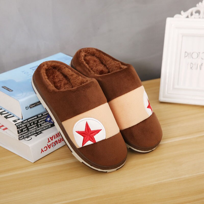 Messieurs pantoufles en peluche grande taille 39-44 homme intérieur pantoufles hiver chaussures adulte solide couleur mixte mâle slippersKS231: Brown2 / 9.5