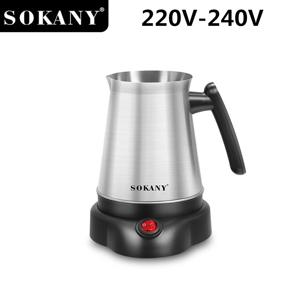 Turkse Griekse Koffie Moka Theepot Maker Machine 800ML Draagbare Waterkoker 6 Kopjes Roestvrij Staal Kokend Water 220V EU • Mustacia