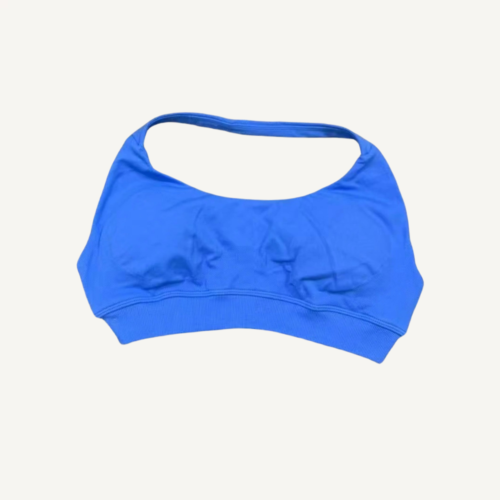 Reggiseno da yoga con cinturino imbottito senza schienale, tinta unita color caramello, fitness da donna, reggiseno da ciclismo, supporto per palestra, comodo reggiseno dinamico: XL / Colore rosa