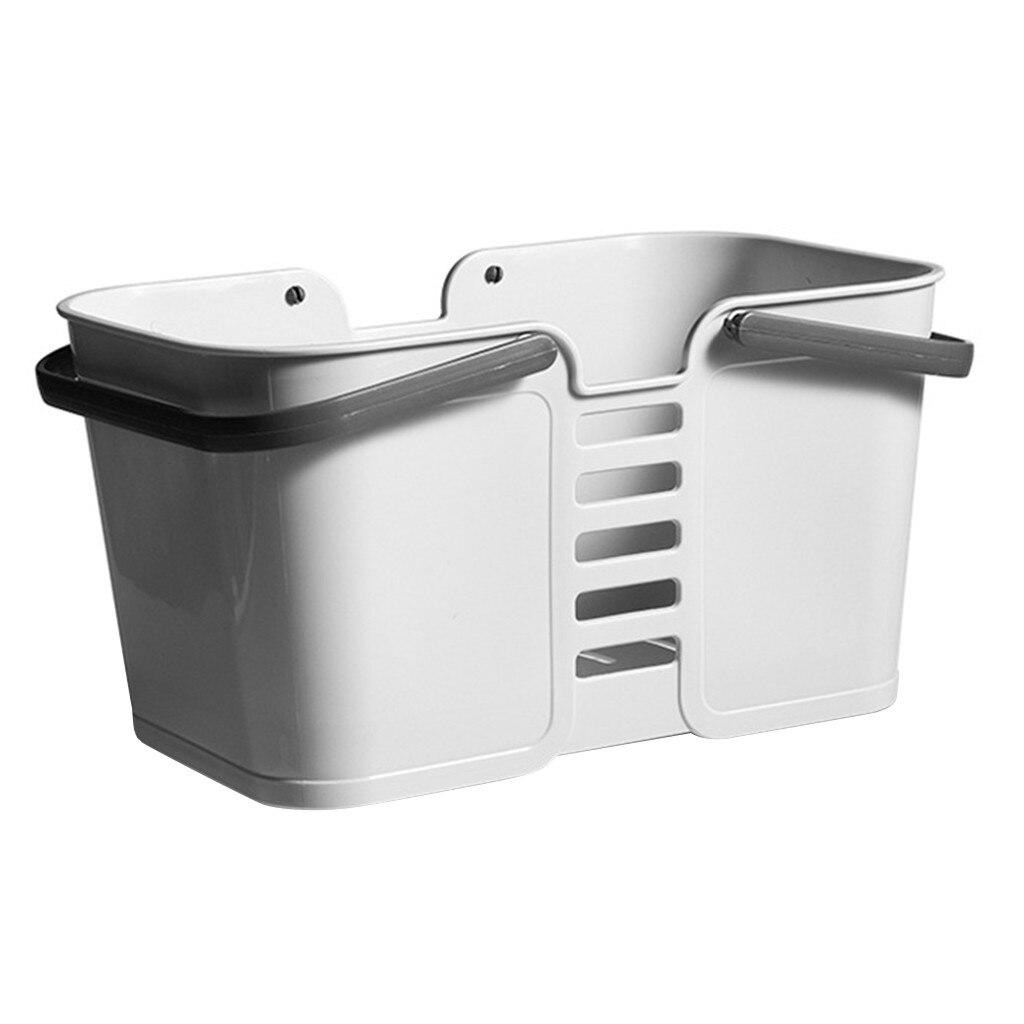 Bærbar vasketøjskurv til badeværelset toiletartikler opbevaringsboksholder arrangør badekurv badeværelsesprodukter  fh5: Grå