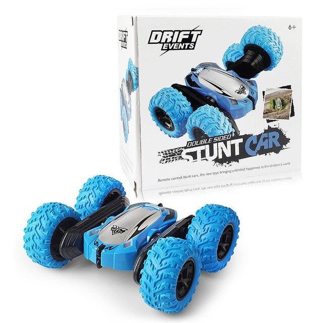 2.4Ghz Afstandsbediening Auto Rc Auto 4WD Rock Crawler Afstandsbediening Speelgoed Radio Control Auto Rc Stunt Double Side auto: Blue-Retail Box